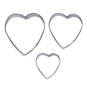 CORTADOR INOX CORAÇÃO 3 PÇS