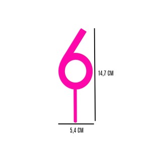 TOPO DE BOLO N° 6 - ROSA