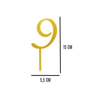 TOPO DE BOLO N° 9 - DOURADO