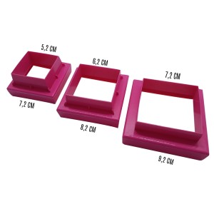 KIT CORTADOR DE QUADRADO FRENTE E VERSO - 3 PEÇAS