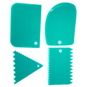 KIT DE ESPÁTULAS DECORATIVAS E ALISADORAS - 4 PEÇAS