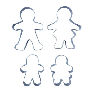 CORTADOR DE AÇO INOX - FAMILIA BISCOITOS DE GENGIBRE 4 PEÇAS