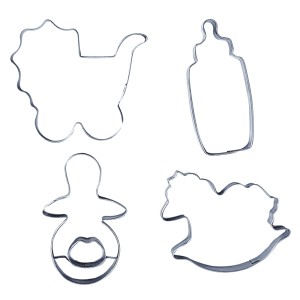 CORTADOR DE INOX - TEMA BEBÊ 4 PEÇAS