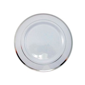 KIT 8 PRATOS LUXO MINI EM PLASTICO - PRATA