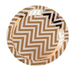 KIT 10 PRATOS 18CM PAPER - MISSONI DOURADO