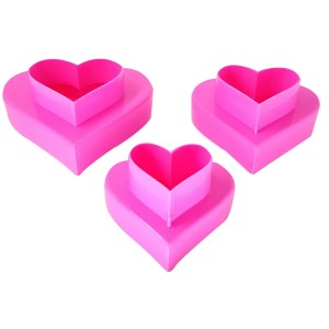 KIT CORTADOR CORAÇÃO FRENTE E VERSO 3 PÇS