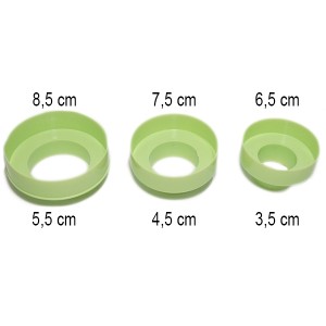 CORTADOR DE CÍRCULOS FRENTE E VERSO - 3 PEÇAS