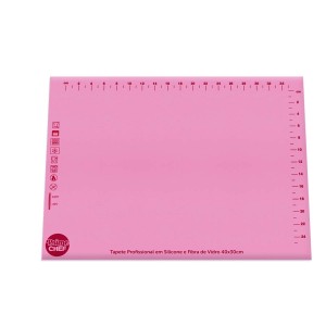 TAPETE DE SILICONE E FIBRA DE VIDRO - 40x30 CM - ROSA