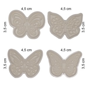 KIT MARCADOR E CORTADOR BORBOLETAS 4 PÇS