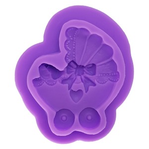 MOLDE EM SILICONE PARA CONFEITARIA CARRINHO BEBE
